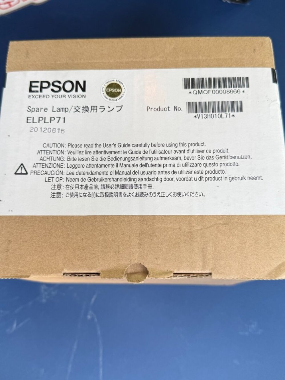 Genuine Epson ELPLP71 Projector Spare Lamp V13H010L71 For PowerLite 485Wi NEW